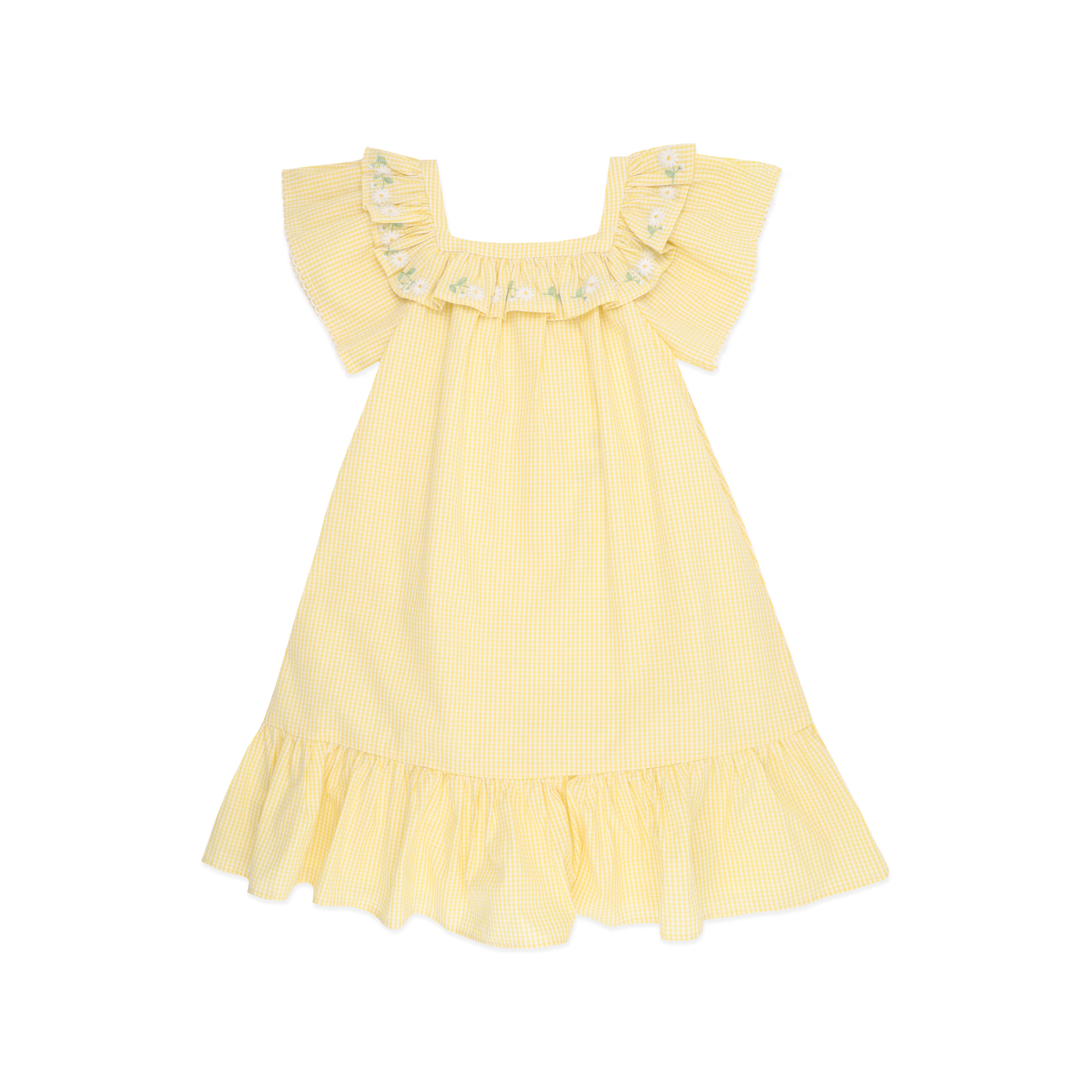 Libby Check Dress W Emb Yoke 1-7Y