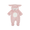 Pink Faux Fur Bunny Onesie - Soft Pink