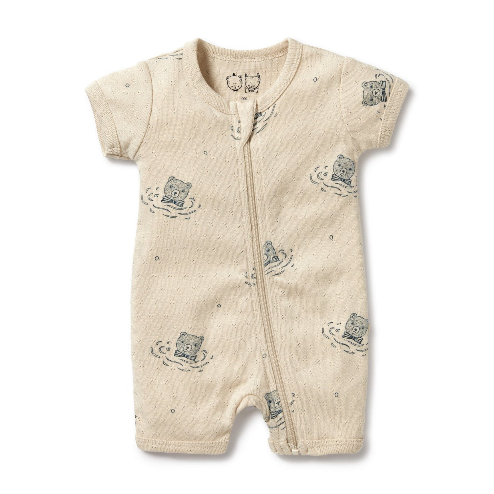 Wilson & Frenchy - Organic Pointelle Boyleg Zipsuit Little Bear