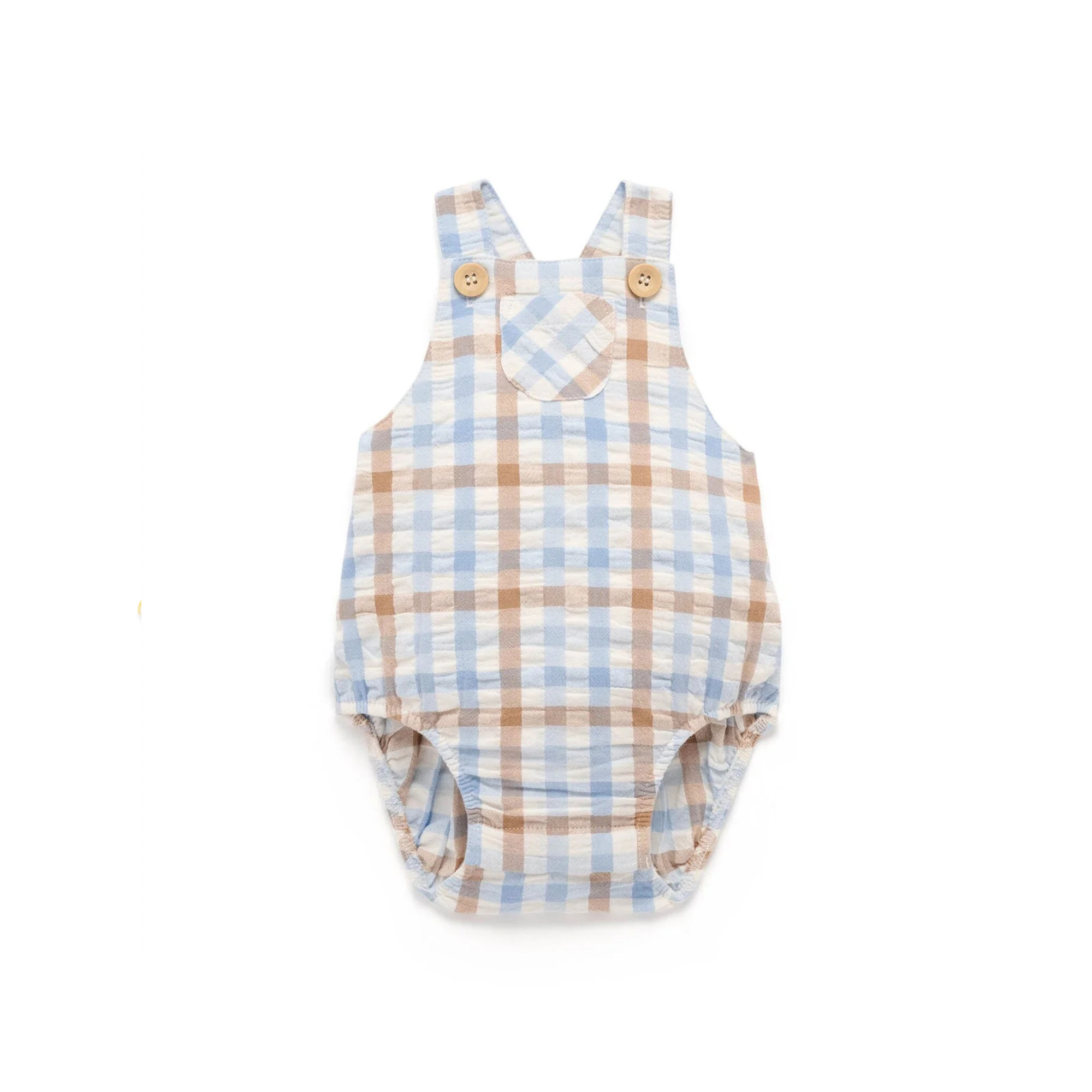 Blue Chococlate Check Overall