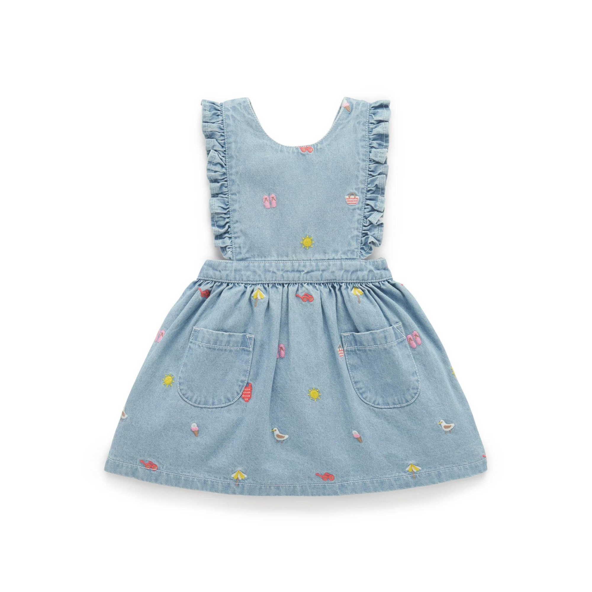 Purebaby Embroidered Pinnie - Seaside  Broderie