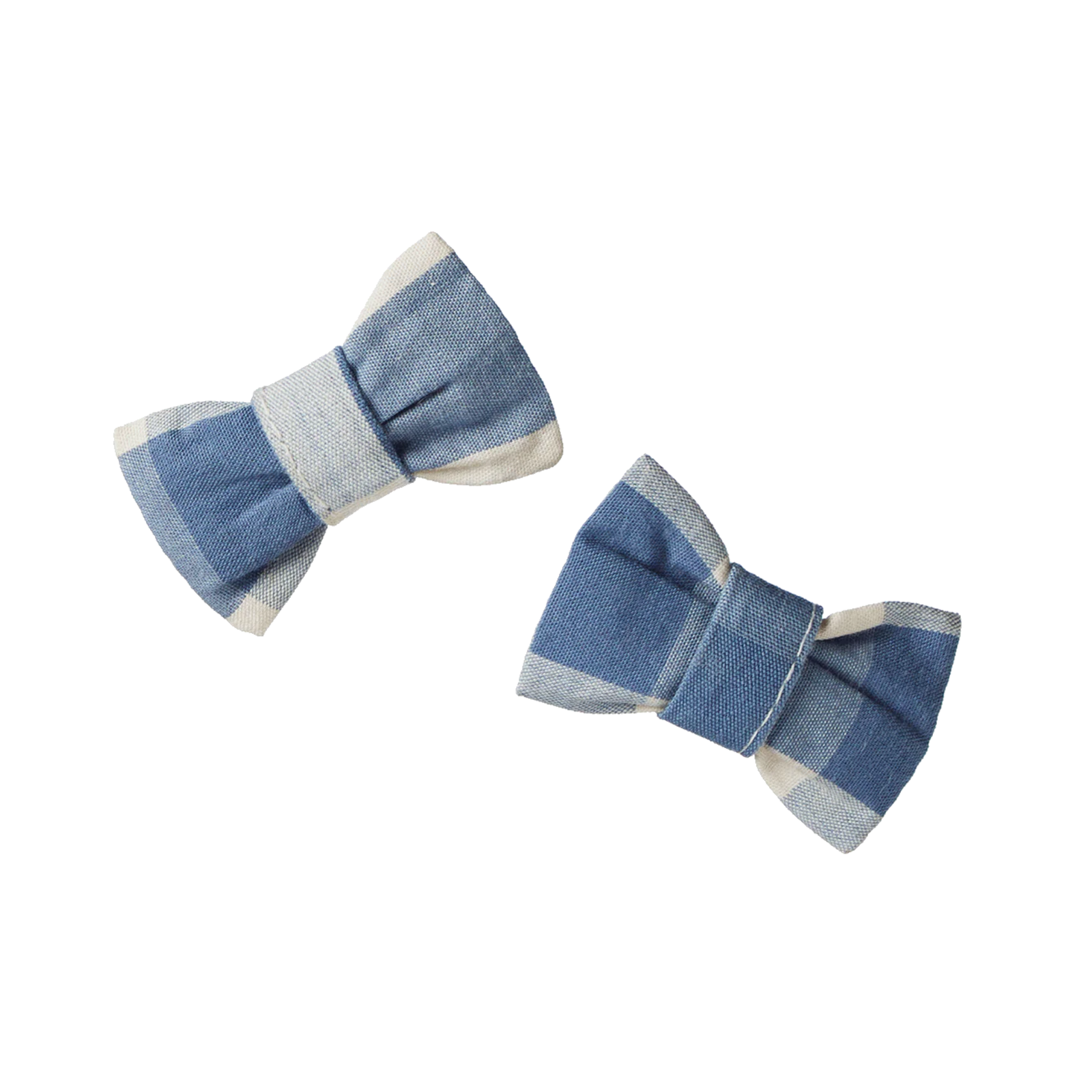 Nature Baby Bow Hair Clips 2 Pack - Bluebelle Check