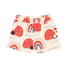 Rock Your Baby Love Bug Rainbow Shorts - Ecru