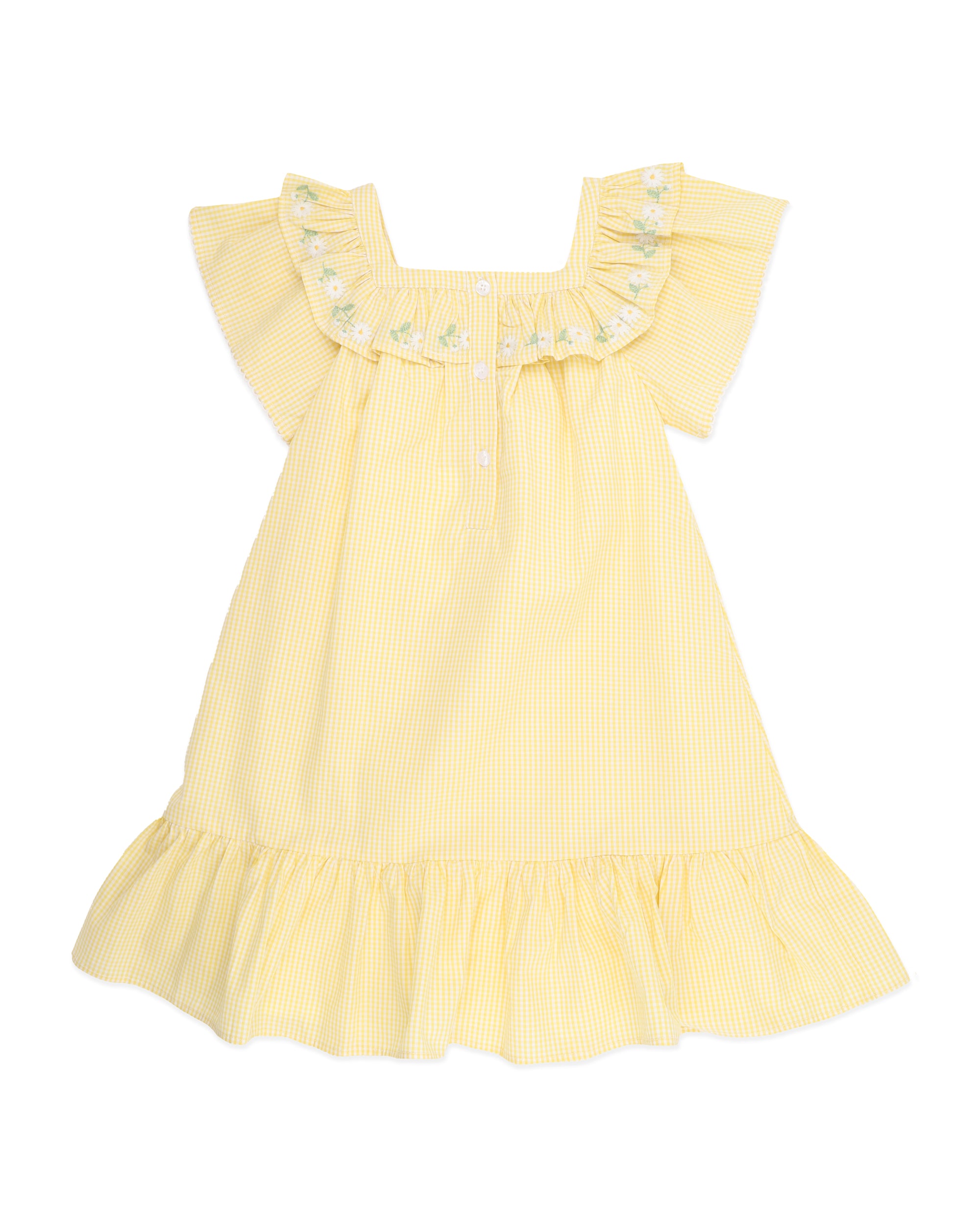 Libby Check Dress W Emb Yoke 1-7Y