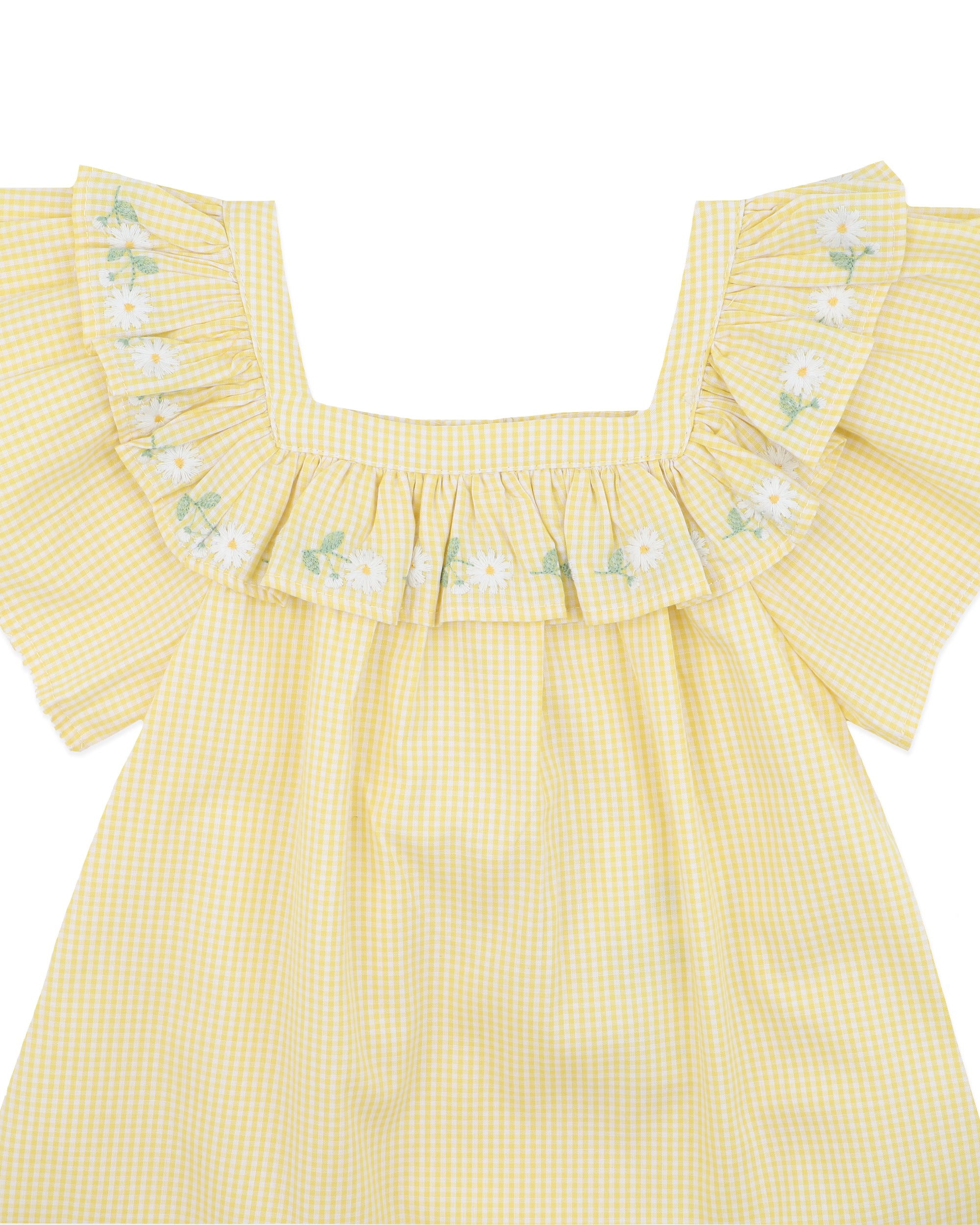 Libby Check Dress W Emb Yoke 1-7Y