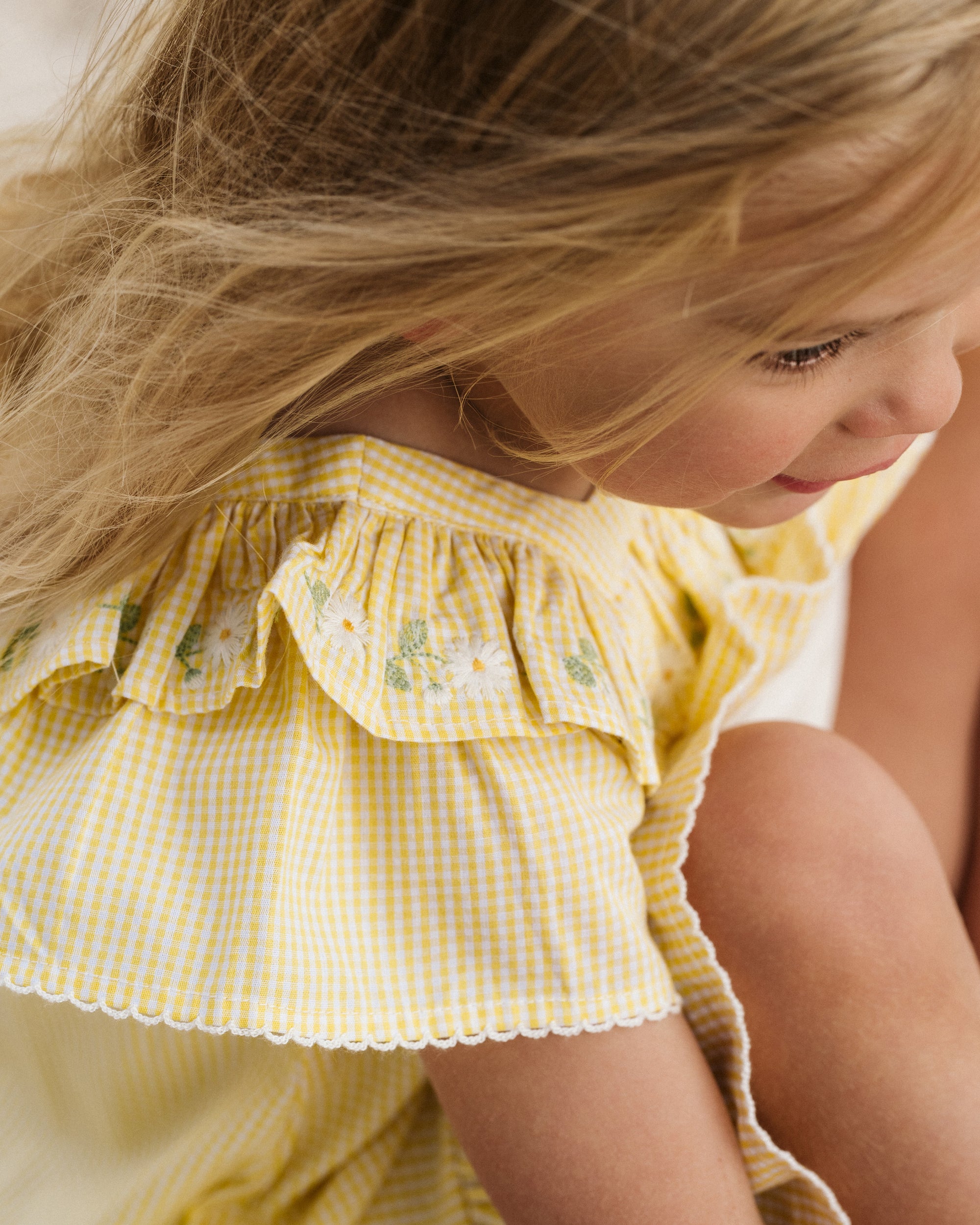 Libby Check Dress W Emb Yoke 1-7Y