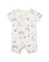 Bebe Chester Print SS Zip Romper