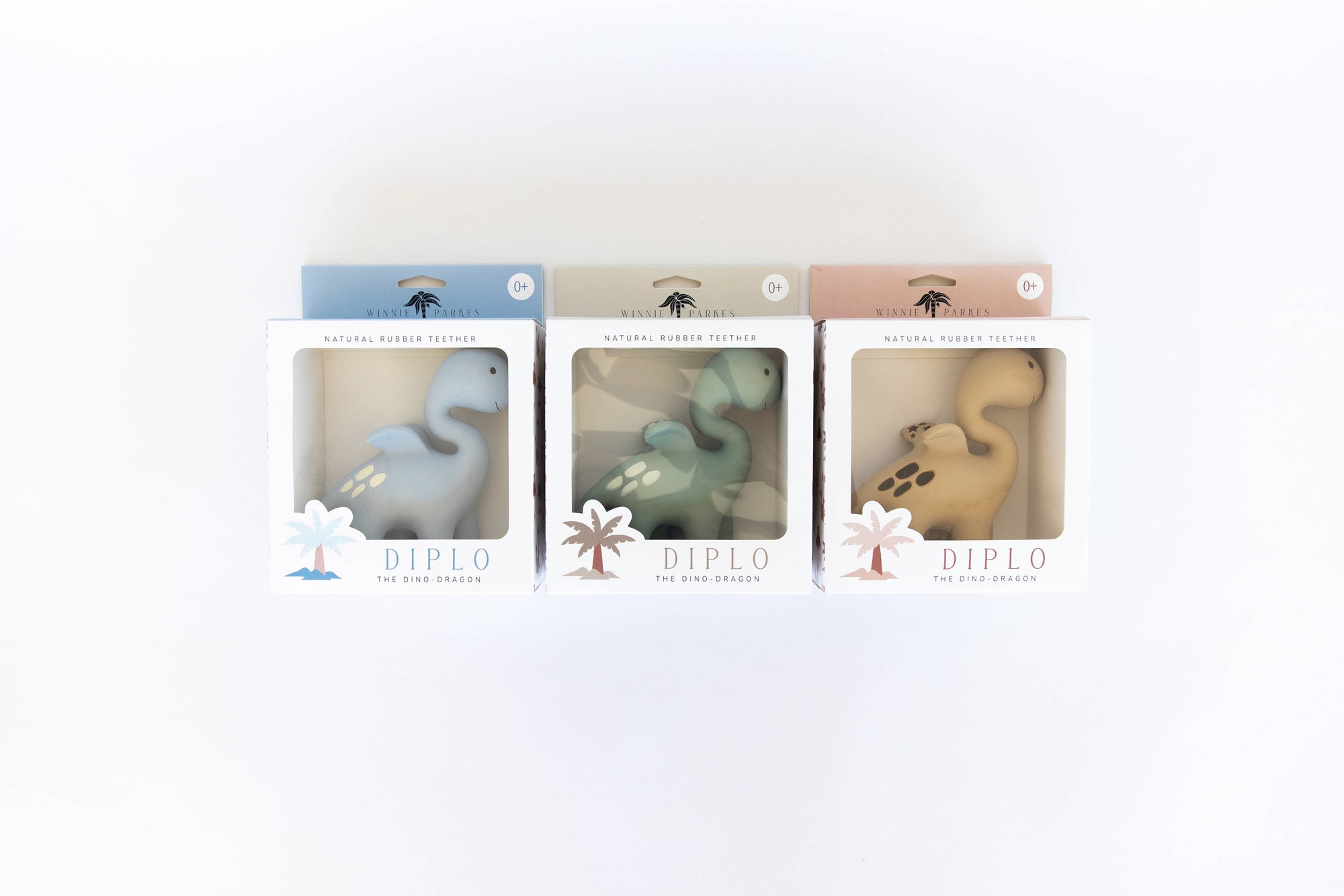 Diplo the Dino-Dragon Natural Rubber Teether: Brown