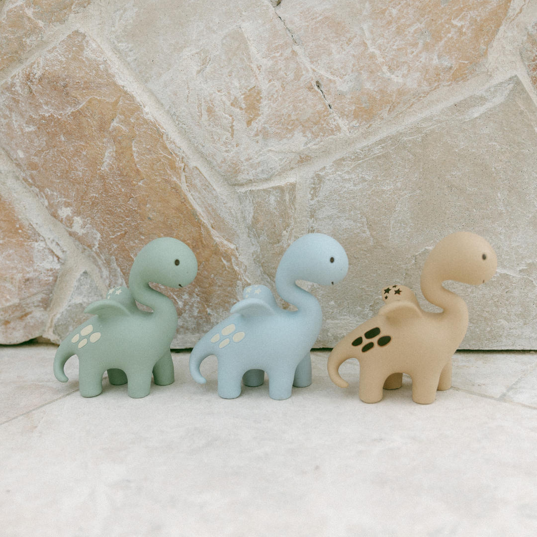 Diplo the Dino-Dragon Natural Rubber Teether: Brown