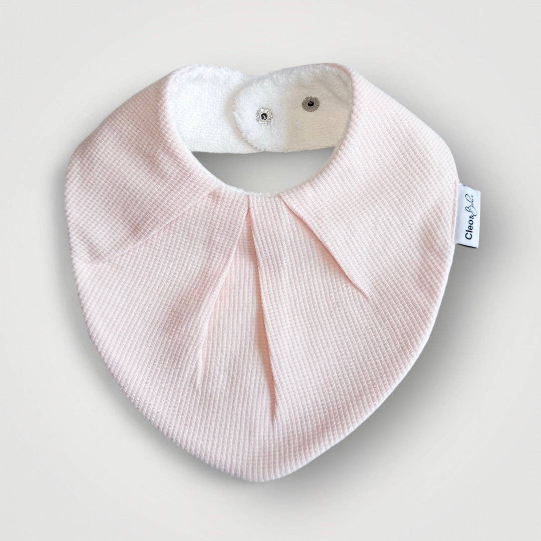 Cleo & Bebe Waterproof Bib Bandana - Pink Waffle