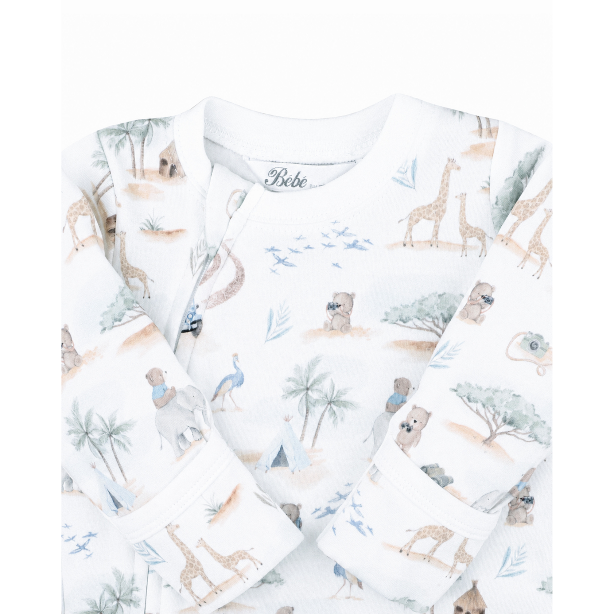 Bebe Brady Organic Ls Zipsuit - Brady Print