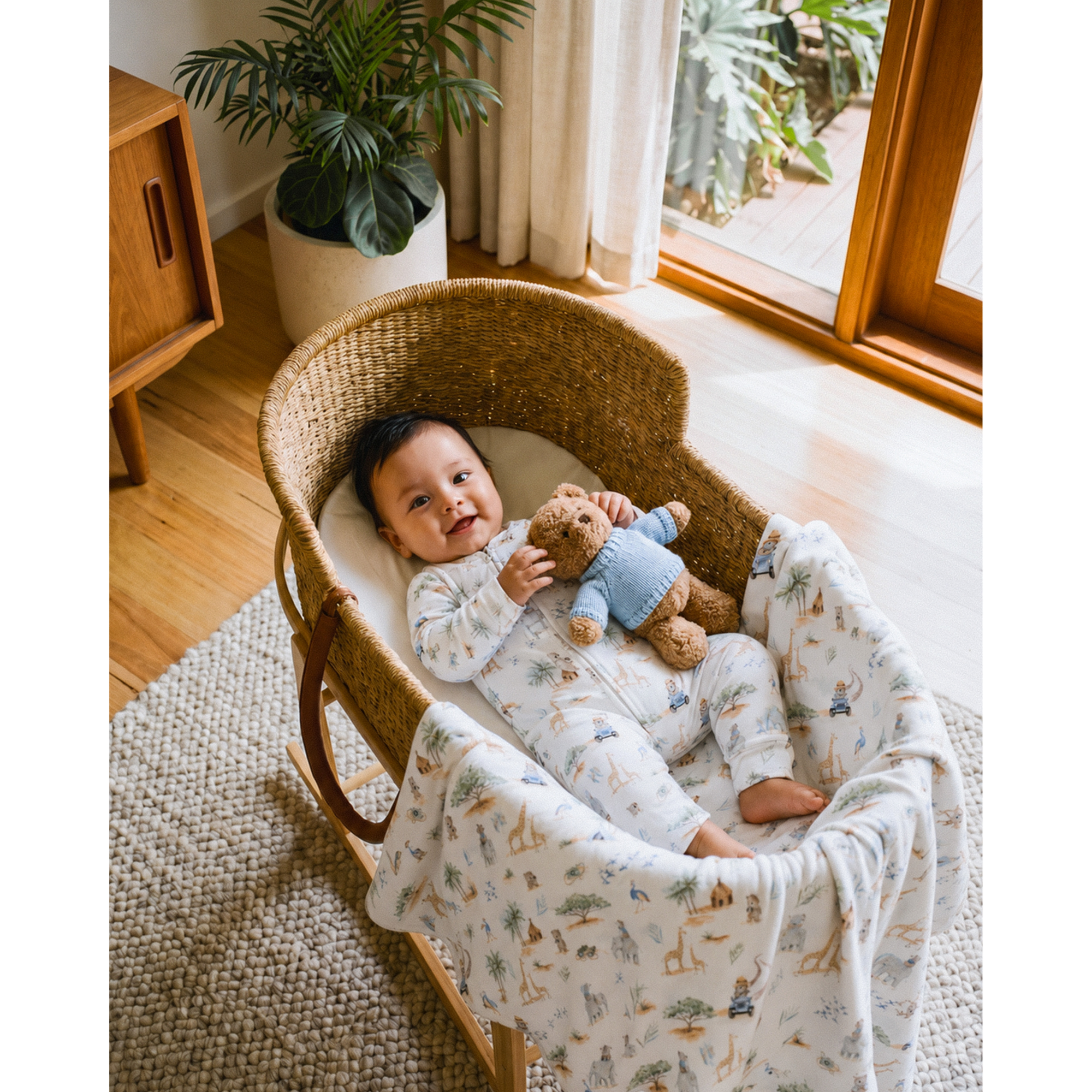 Bebe Brady Organic Ls Zipsuit - Brady Print