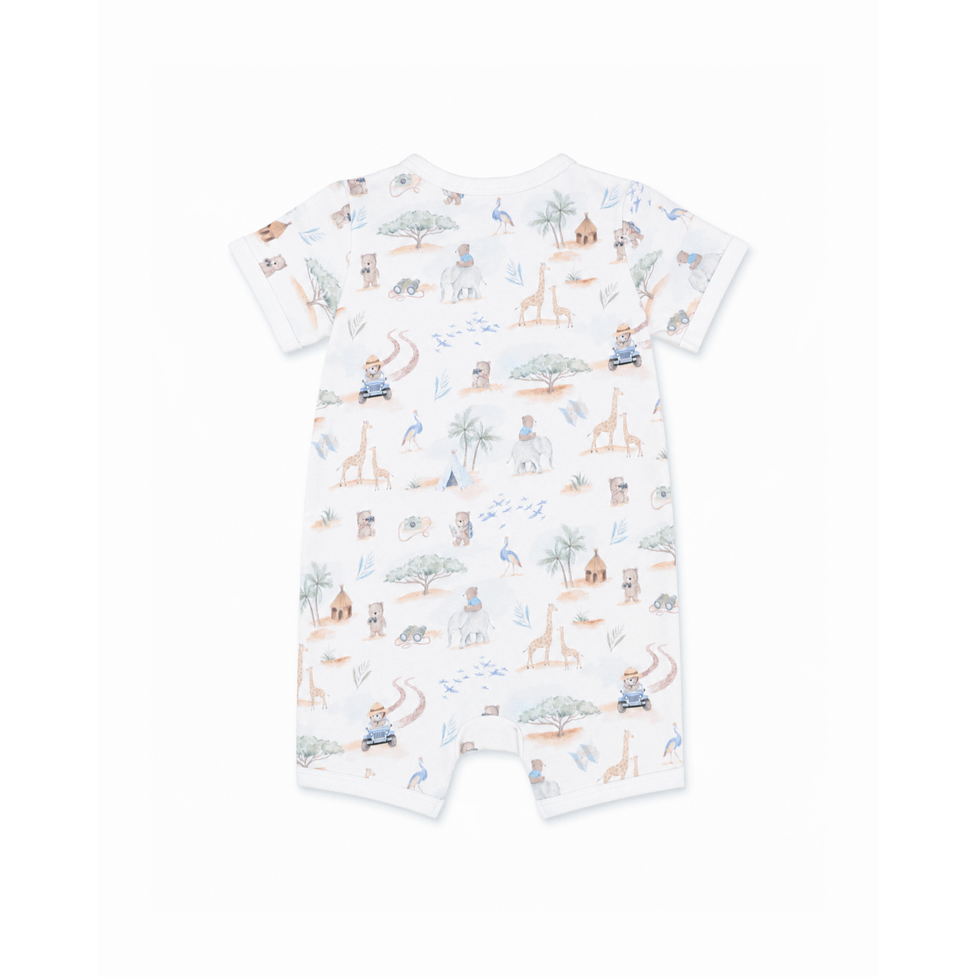 Bebe Brady Organic Ss ZIP Romper - Brady Print