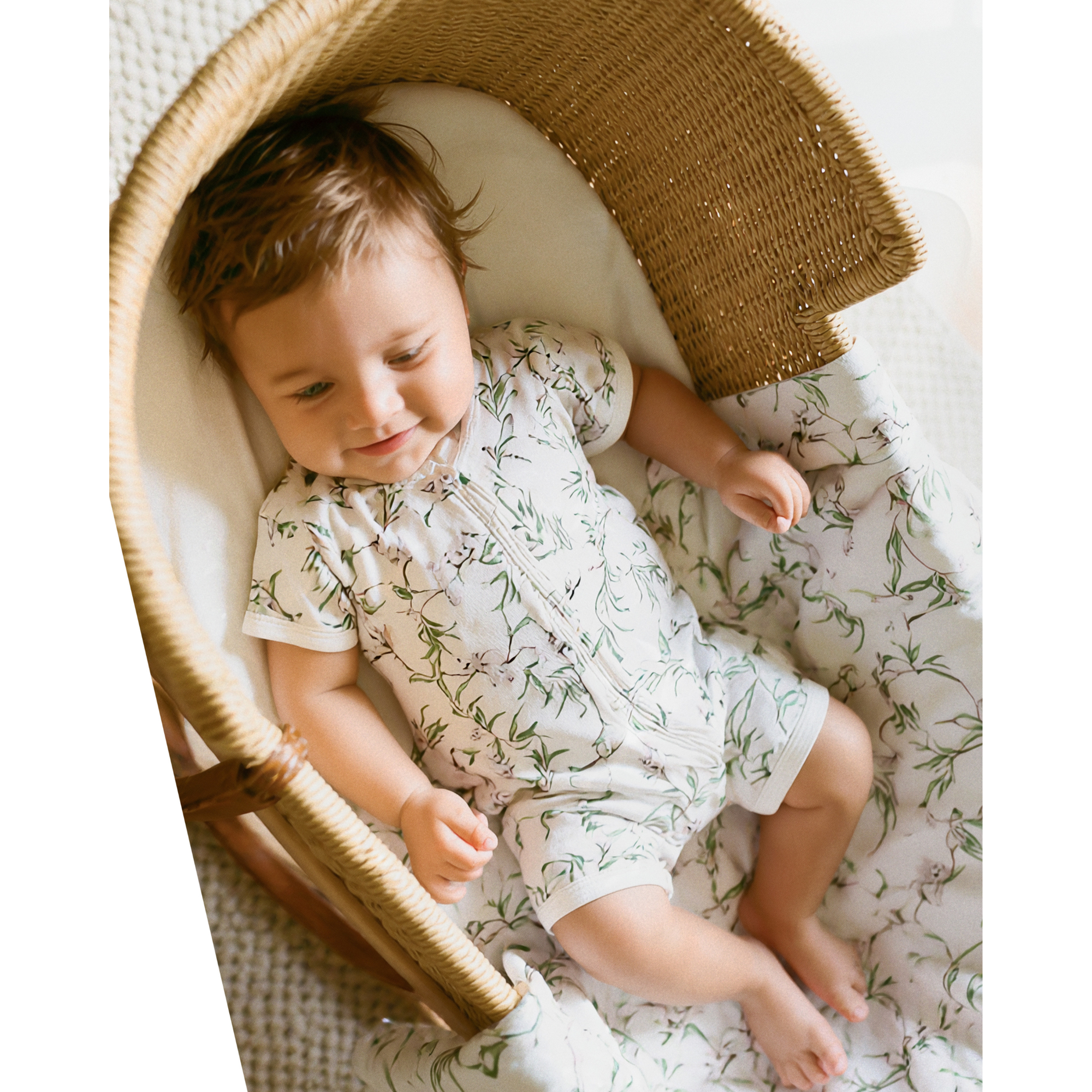 Bebe Taylor Organic Ss ZIP Romper - Taylor Print