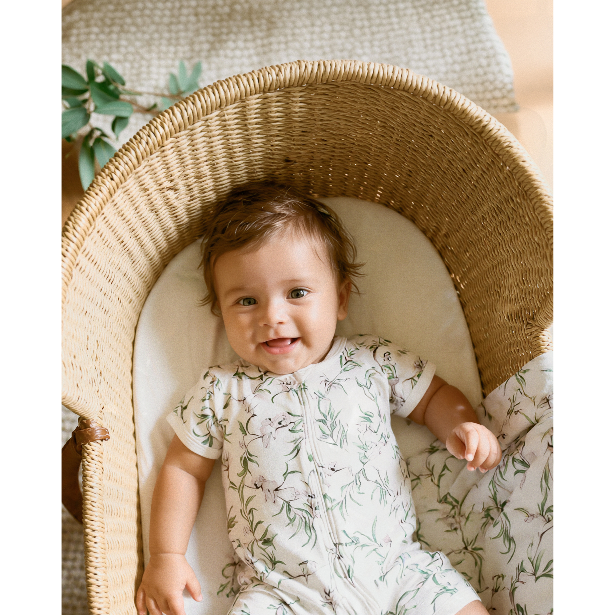 Bebe Taylor Organic Ss ZIP Romper - Taylor Print