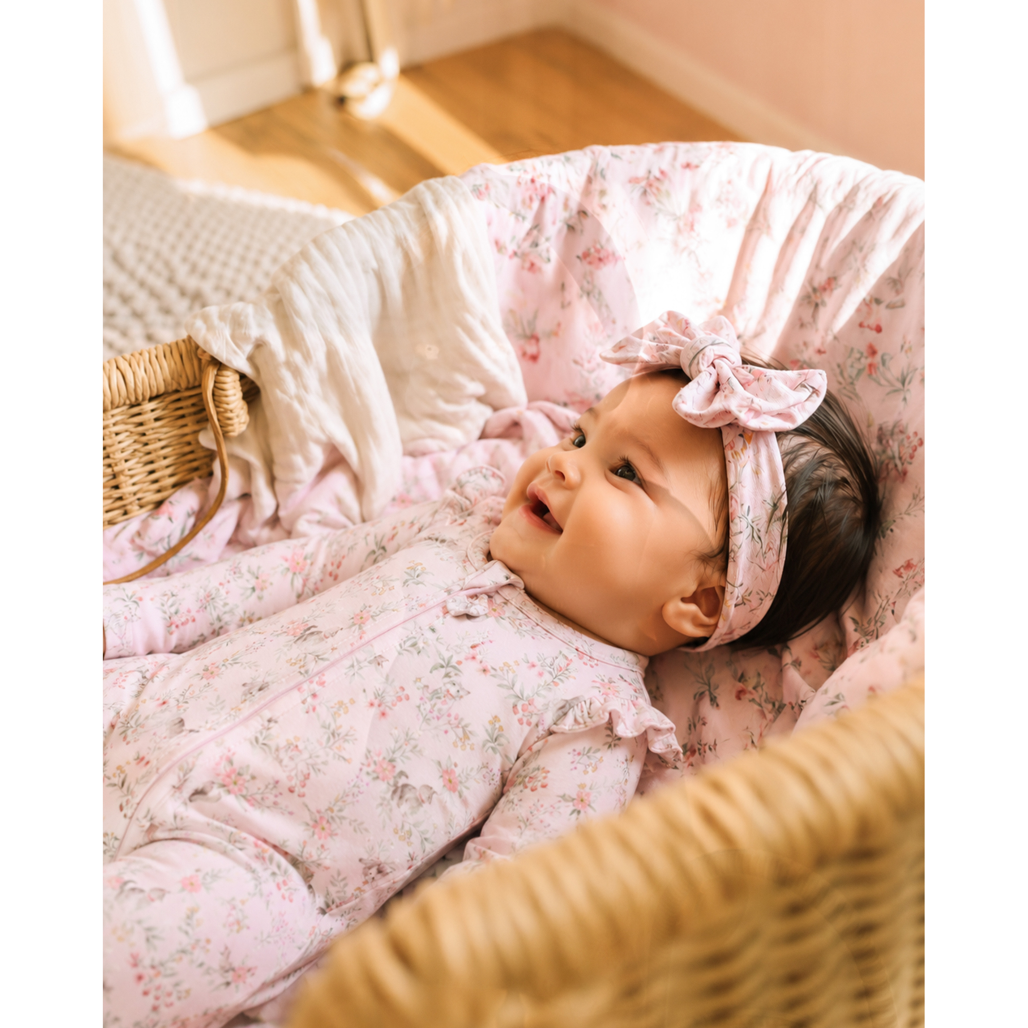 Bebe Willa Organic Ls Zipsuit - Willa Print