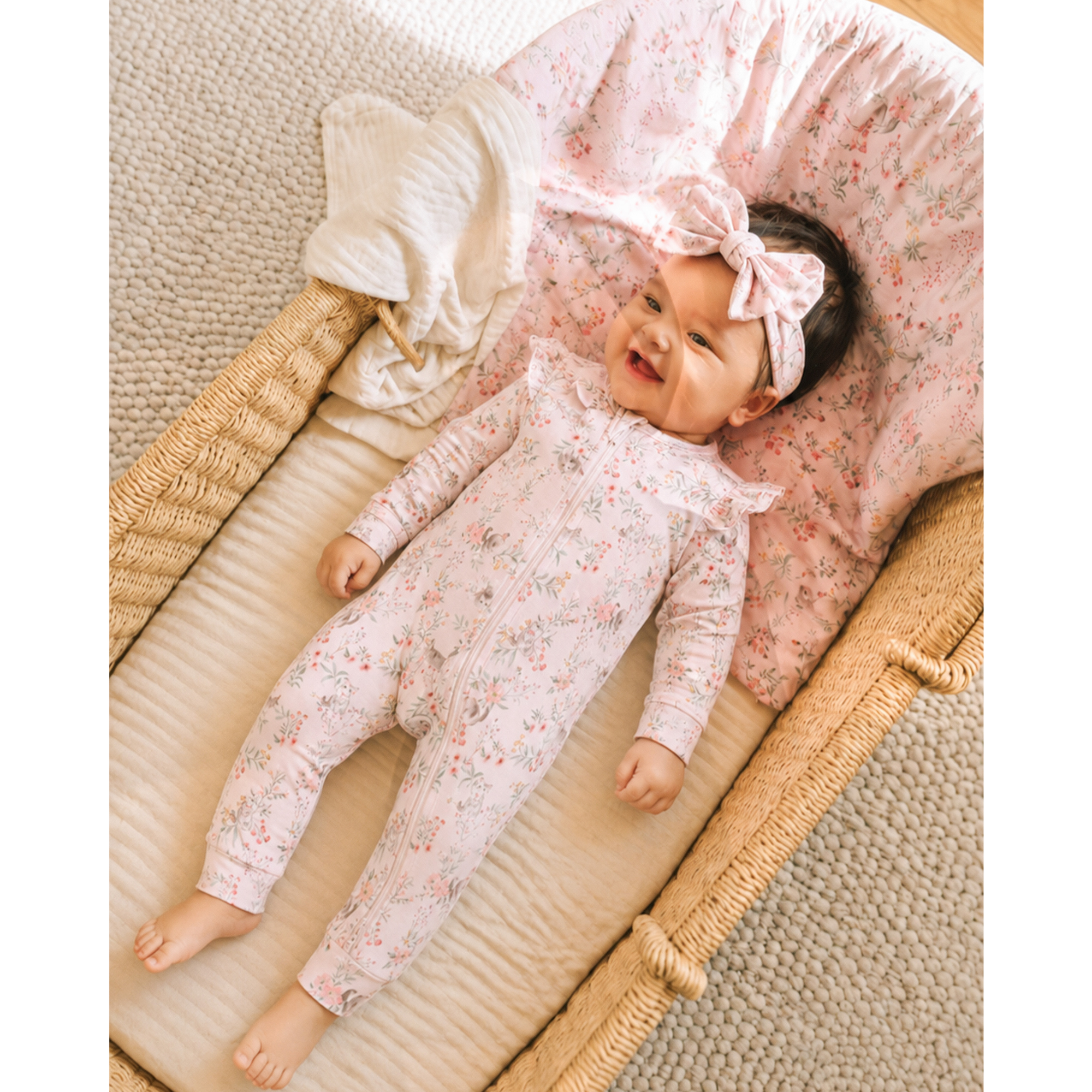 Bebe Willa Organic Ls Zipsuit - Willa Print