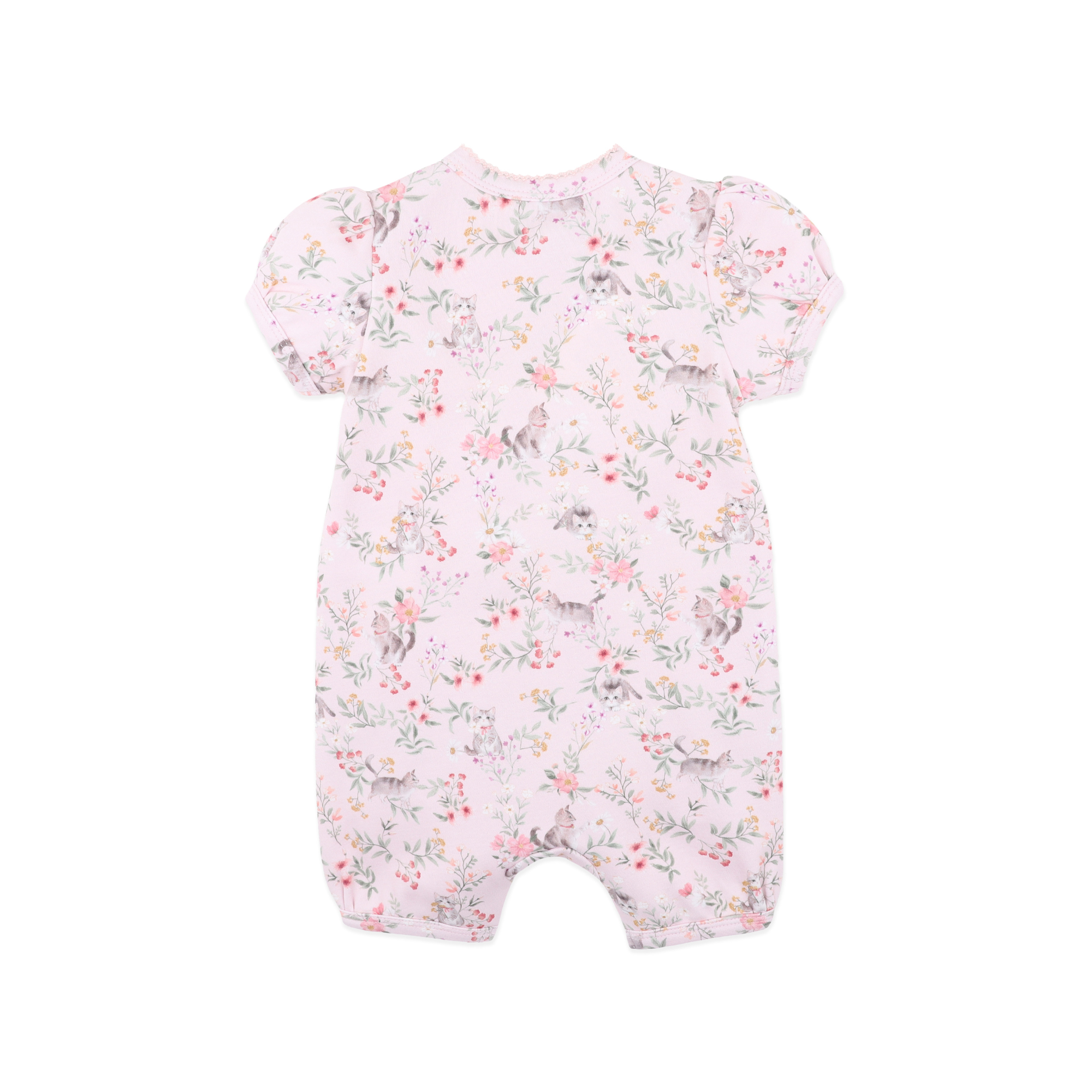 Bebe Willa Organic Ss ZIP Romper - Willa Print