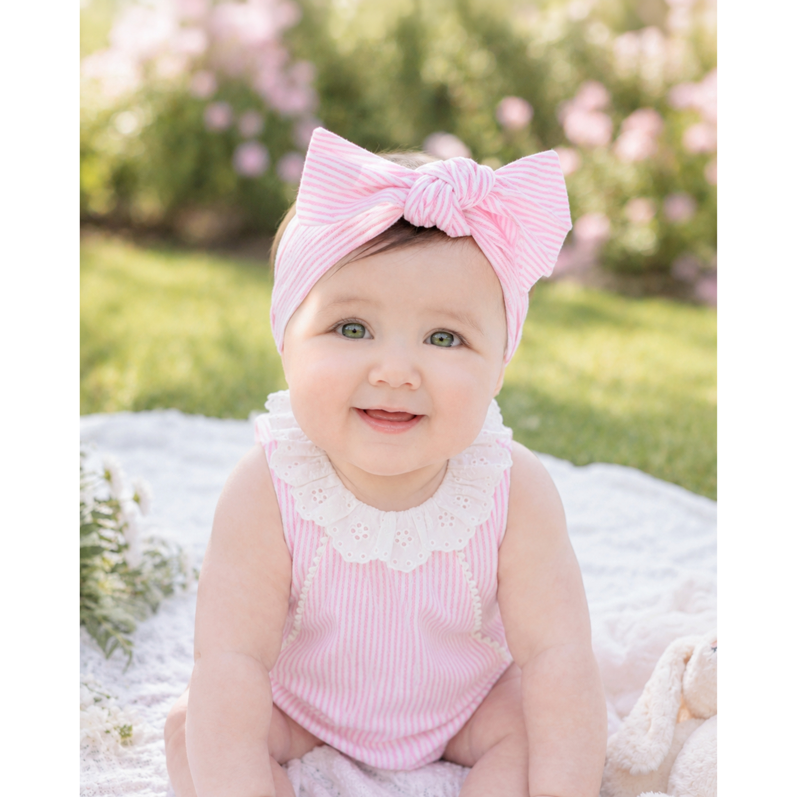 Bebe Willa Stripe Headband - Musk Pink Stripe