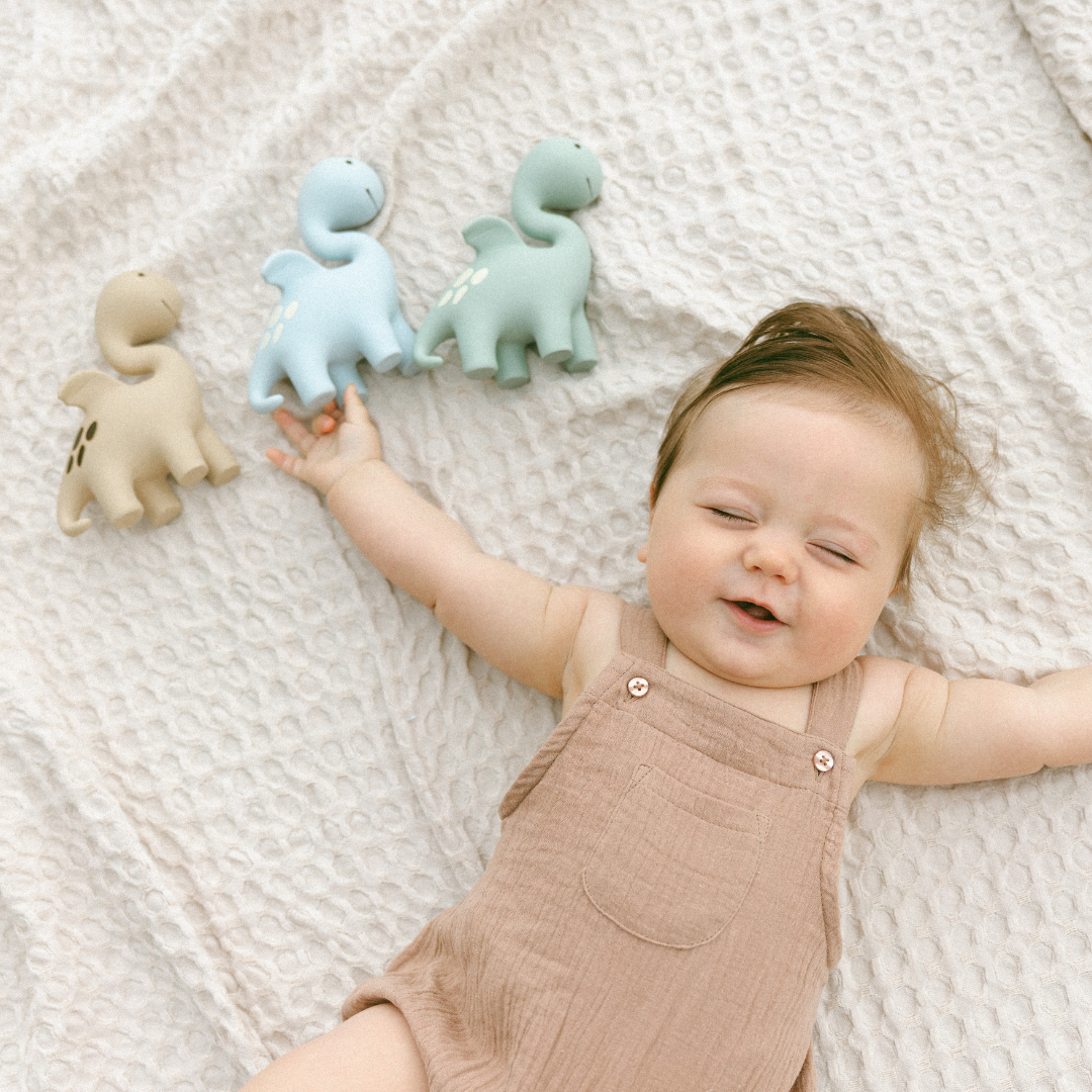 Diplo the Dino-Dragon Natural Rubber Teether: Brown