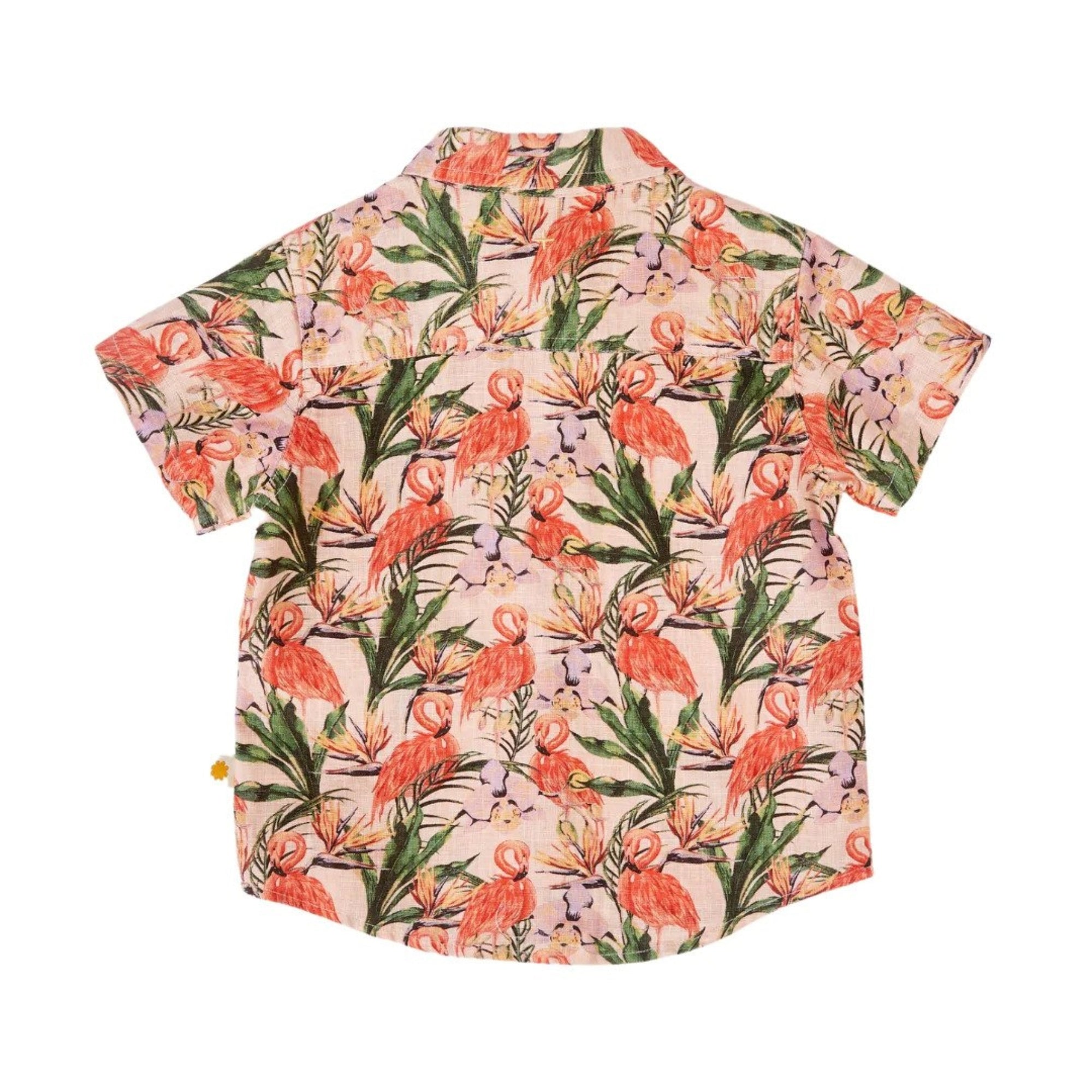 Goldie and Ace Holiday Linen Shirt - Flamingo Pink