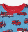 Hatley Fire Trucks Cotton Pyjama Set - Delphinium Blue