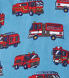 Hatley Fire Trucks Cotton Pyjama Set - Delphinium Blue