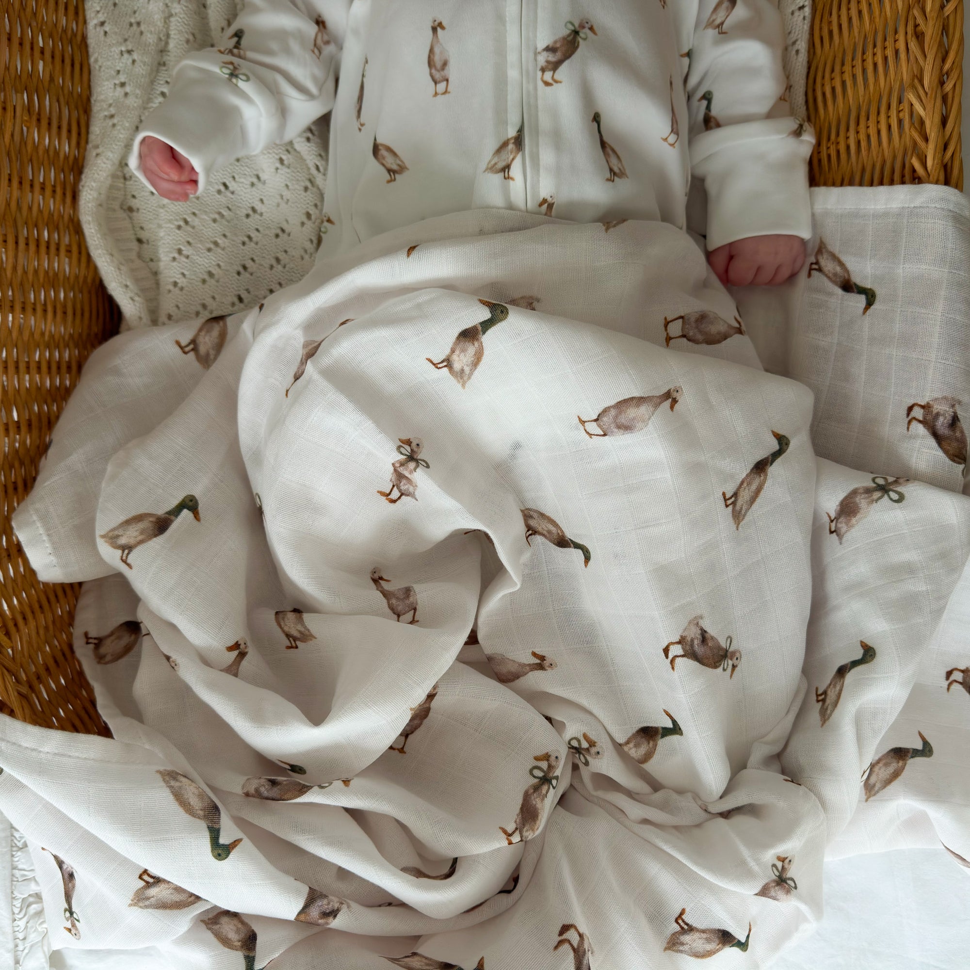 Fledge And Thread Muslin Swaddle - Duck