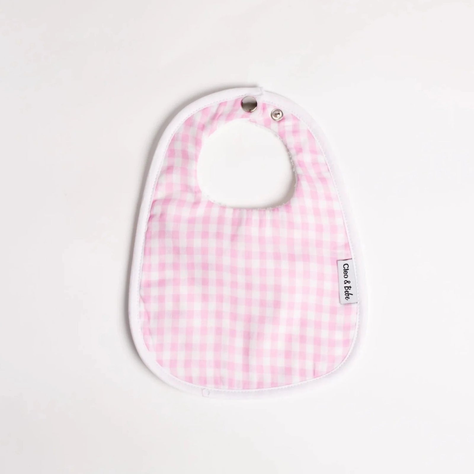Cleo & Bebe Baby Pink Gingham - Waterproof Classic Bib