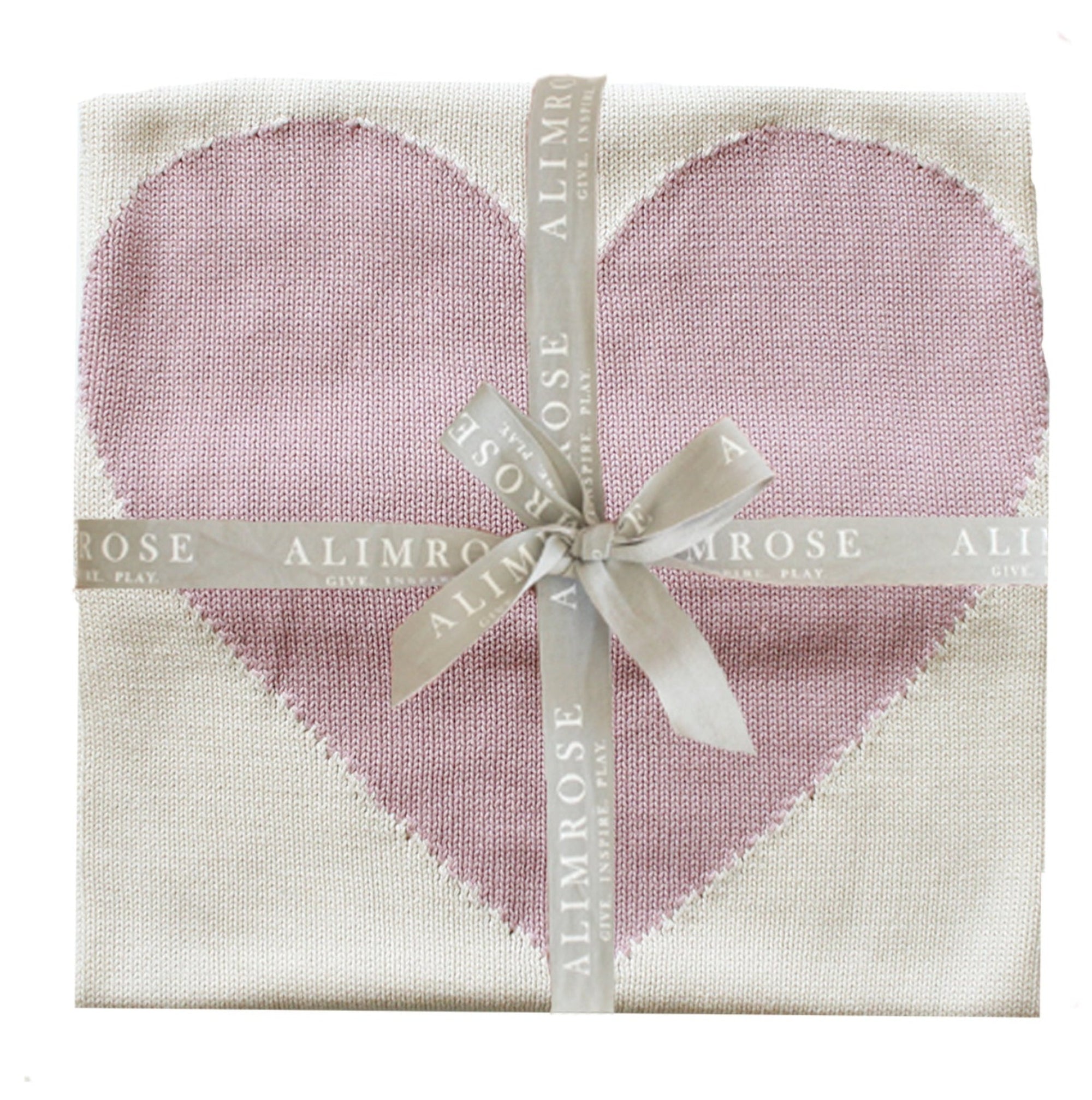 Alimrose Baby Heart Blanket - Natural & Pink