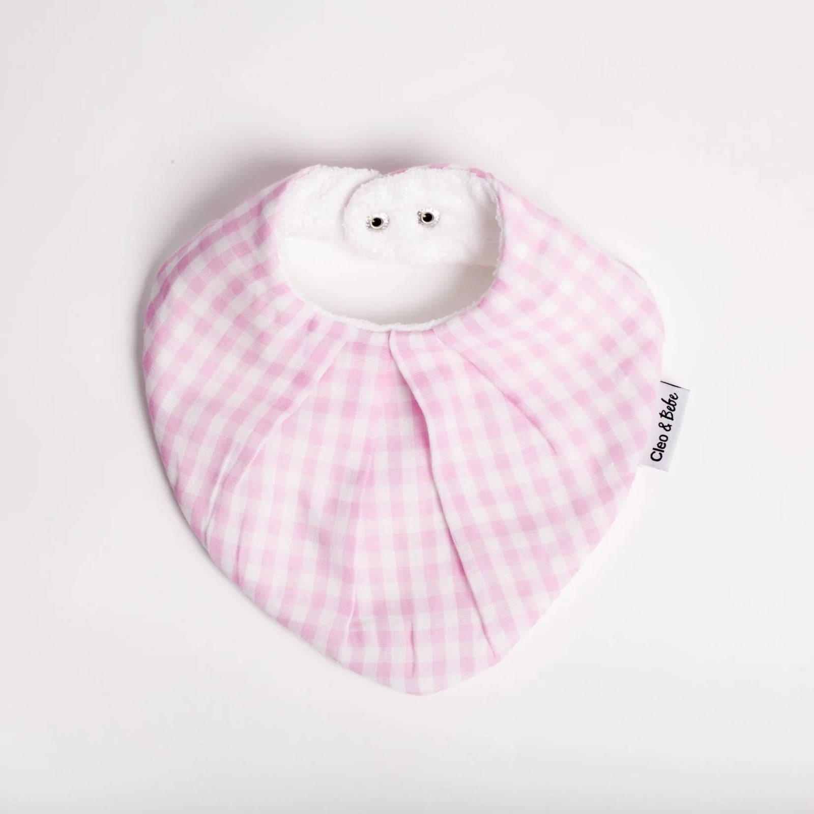 Cleo & Bebe Baby Pink Gingham - Waterproof Bandana Bib