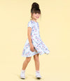 Rock Your Baby Blue Unicorn Waisted Dress - Blue