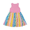 Rock Your Baby Floral Stripes Singlet Dress - Pink