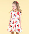 Rock Your Baby Love Bug Rainbow Waisted Dress - Ecru