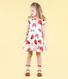 Rock Your Baby Love Bug Rainbow Waisted Dress - Ecru