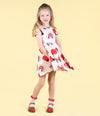 Rock Your Baby Love Bug Rainbow Waisted Dress - Ecru