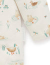 Purebaby Ducky Print Thick Zip Growsuit