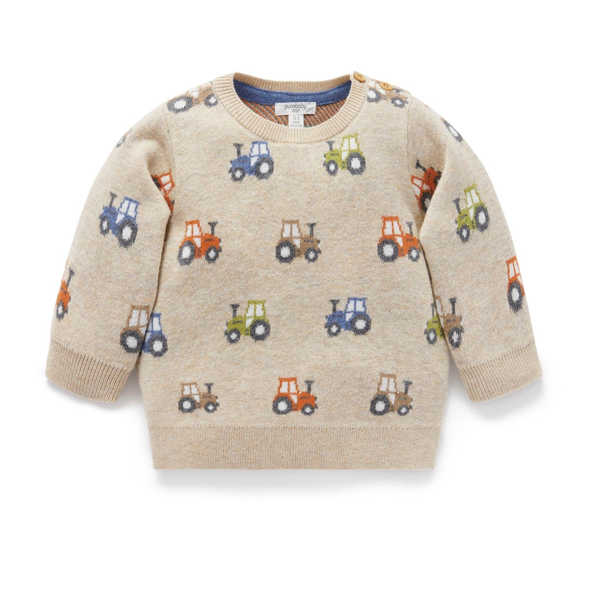 Purebaby Tractor Jacquard Jumper