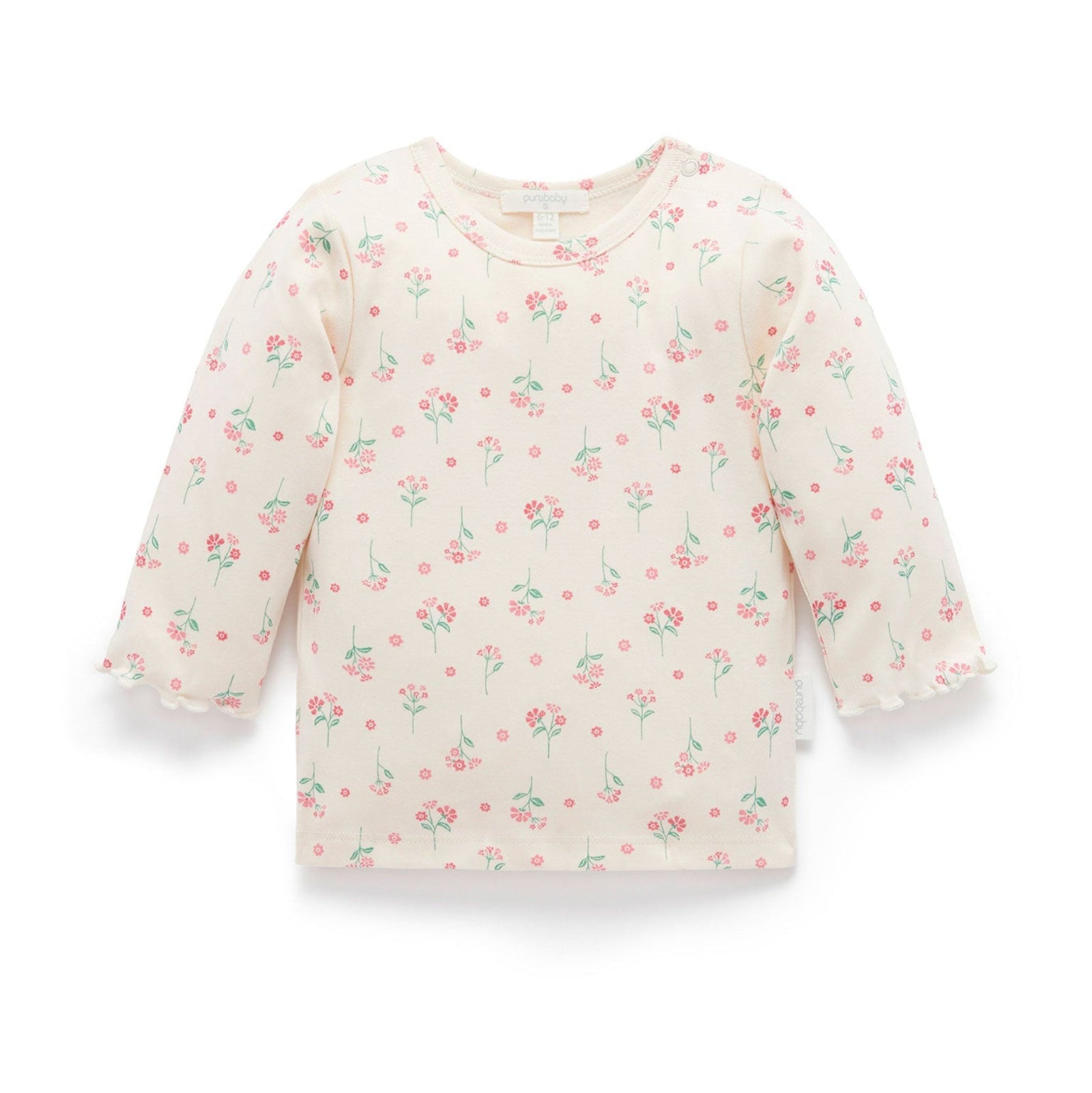 Pointelle Rib Layering Top - Woodland Flower Print