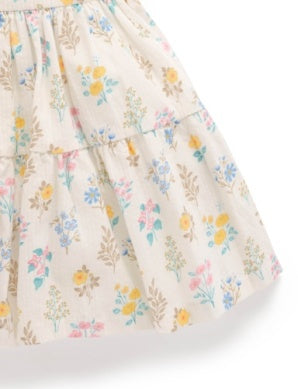 Purebaby Gathered Dress -Posy Print