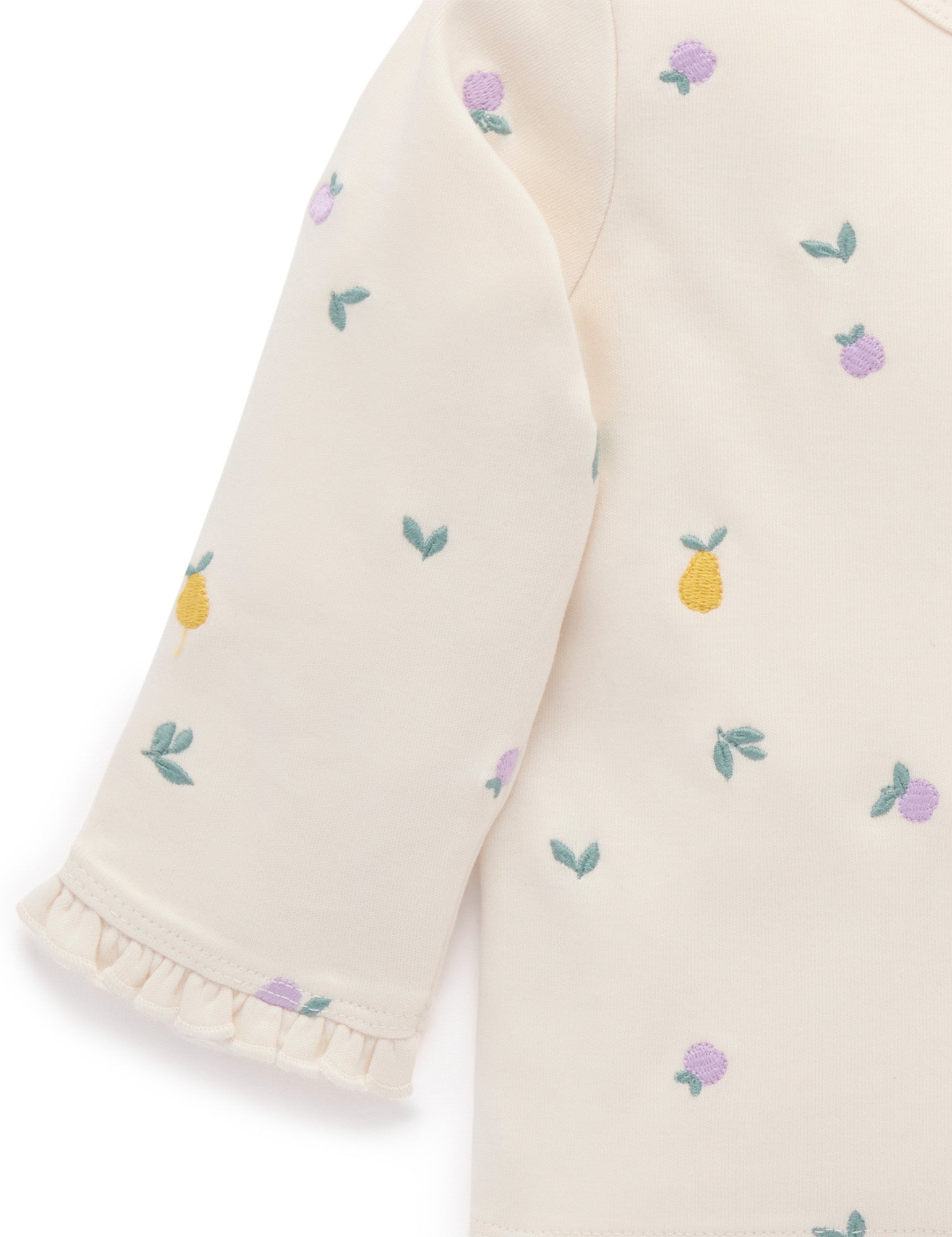 Purebaby Broderie Layering Top - Apple & Pear Broderie