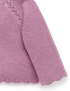 Purebaby Scalloped Cardigan - Lavender Melange