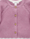 Purebaby Scalloped Cardigan - Lavender Melange