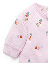 Purebaby Embroidered Fleece Growsuit - Winter Fruits Broderie