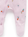 Purebaby Embroidered Fleece Growsuit - Winter Fruits Broderie