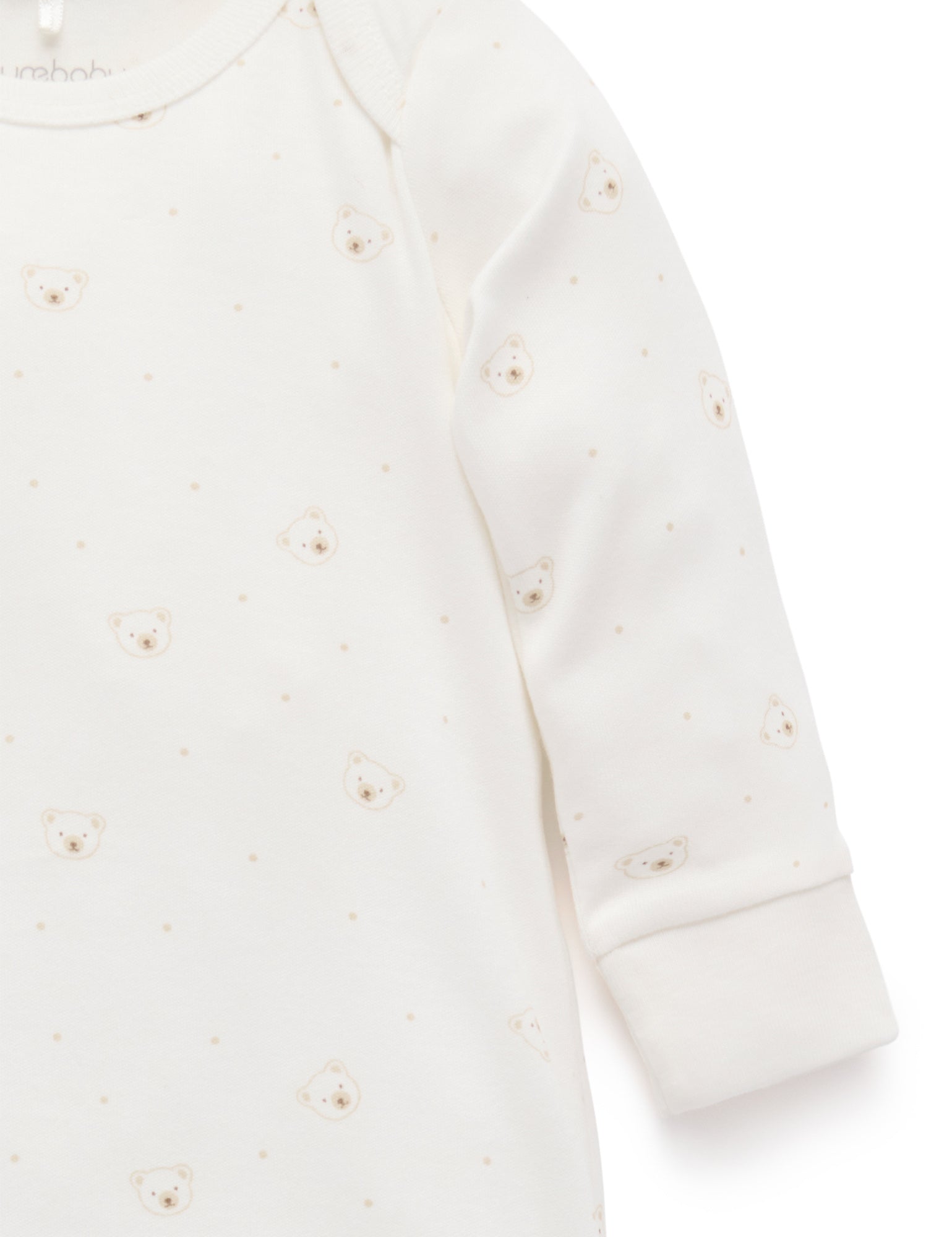 Purebaby Sleepsuit - Vanilla Bear