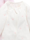 Purebaby 2 Pack Zip Growsuit - Pale Pink Bear
