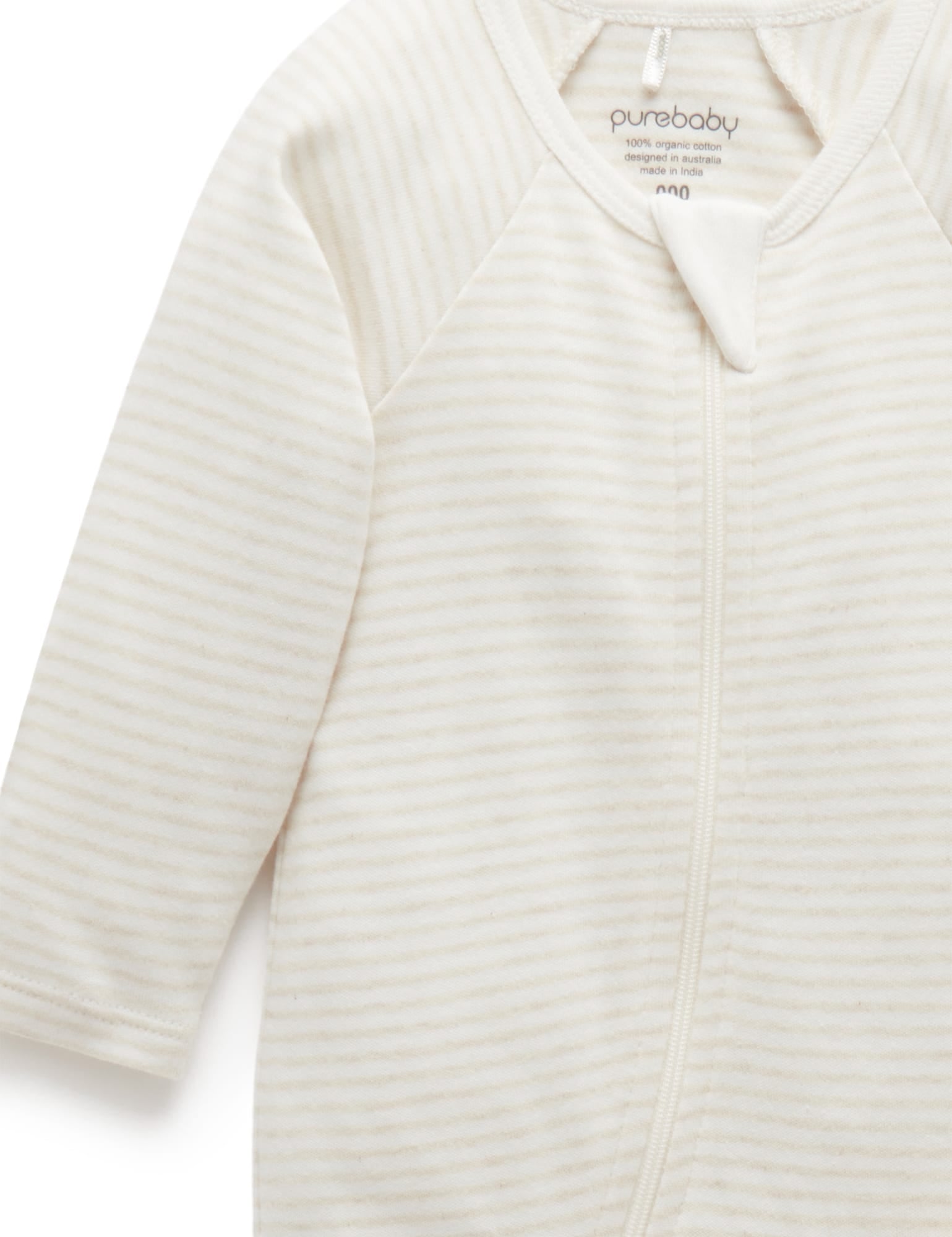 Purebaby 2 Pack Zip Growsuit - Vanilla Bear