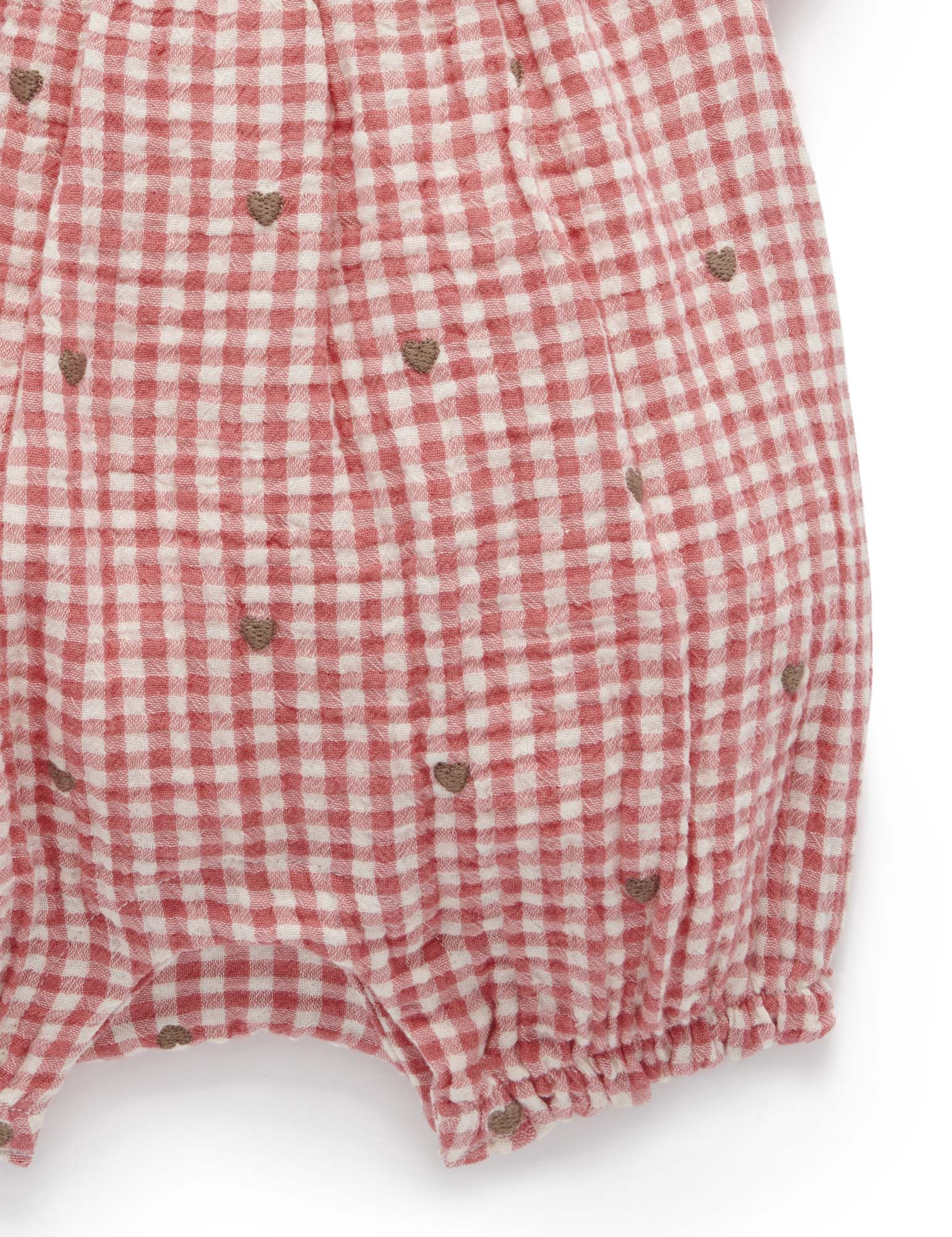 Purebaby Heart Broderie  Embroidered Romper