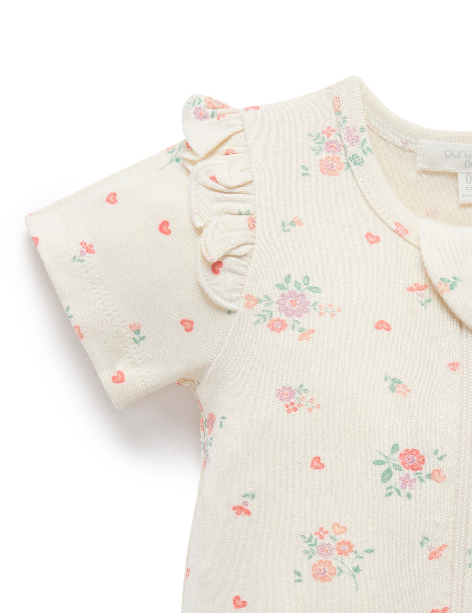 Purebaby Ruffle Zip Growsuit